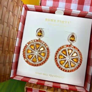 Bomb Party Earrings Market Fresh "She's Got a Zest for Sparkle" Rose Gold Platin